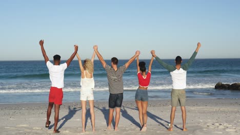 young adult friends relaxing by the sea 4k