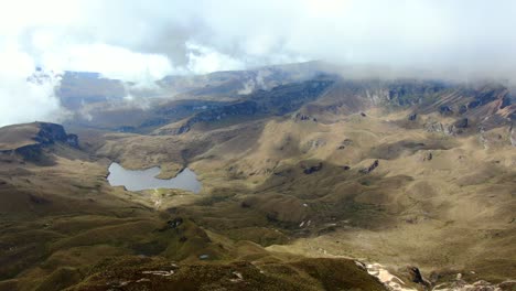 aerial view over los nevados national park in the colombian andes