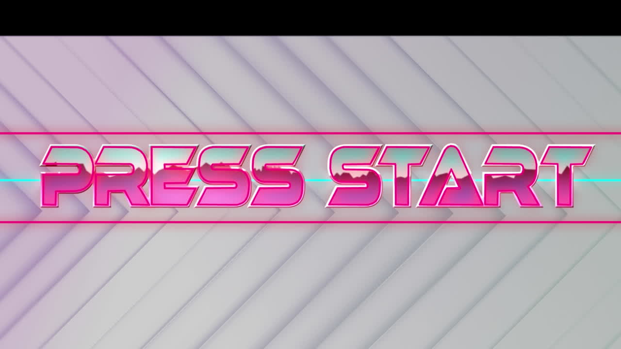 animación del texto de inicio de la prensa sobre un fondo geométrico blanco