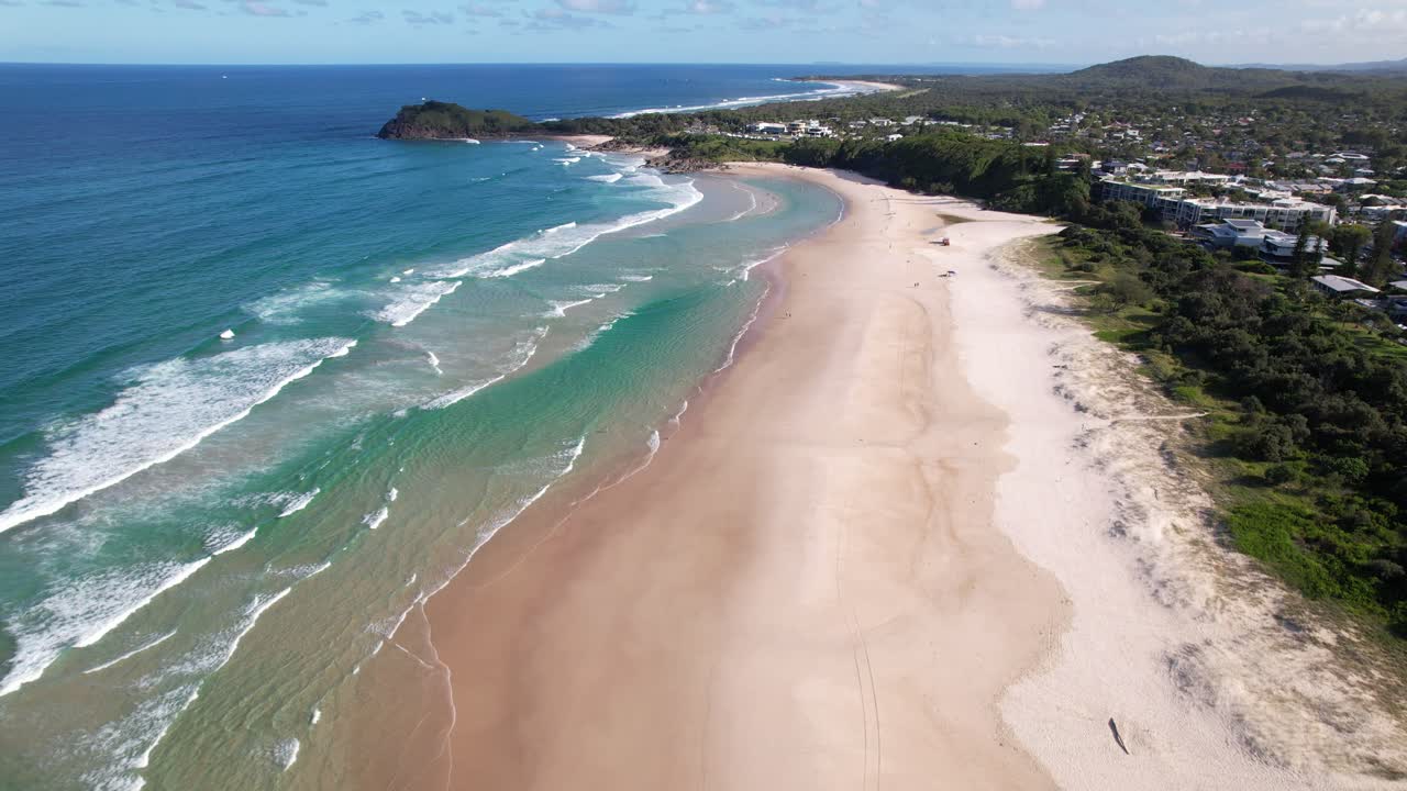 Sandy Beach Of Cabarita In NSW, Australia - Aerial Shot