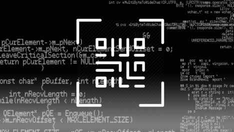 Animación-De-Código-Qr-Y-Procesamiento-De-Datos-Sobre-Fondo-Negro