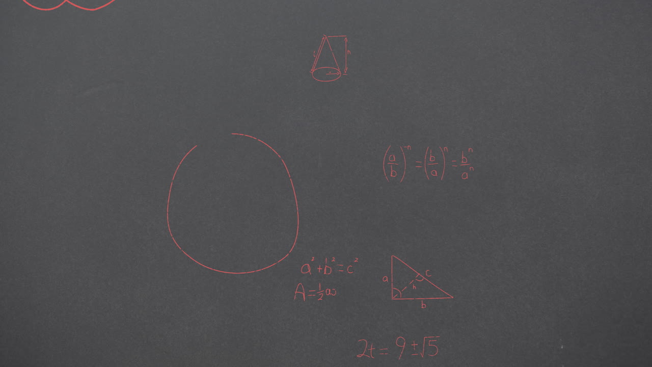 animación de ecuaciones matemáticas sobre un fondo gris