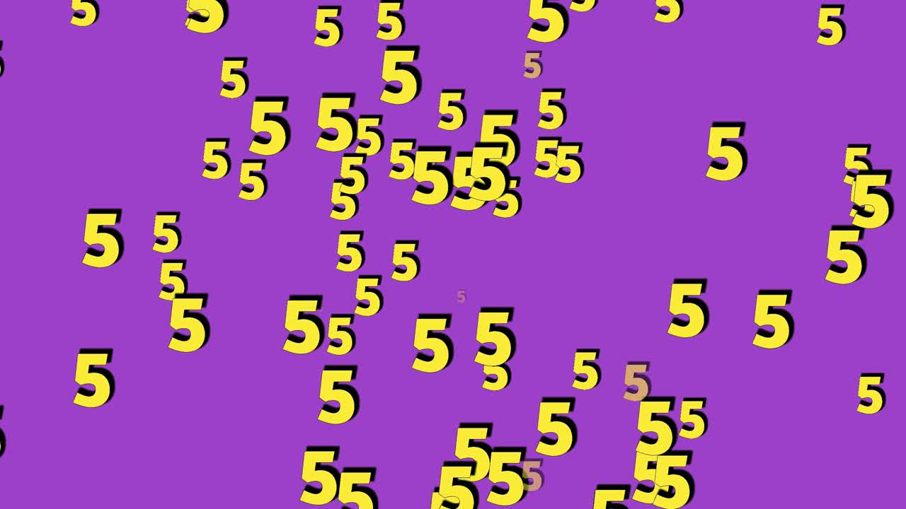 5 símbolo de cinco signos número de animación gráficos de movimiento sobre fondo blanco, número de video de dibujos animados de 4k para elementos de video