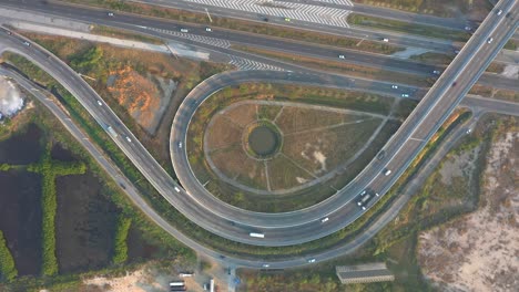 aerial traffic of ring roads, expressways, motorways, and highways