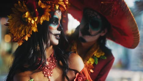 day of the dead celebration: sugar skull costumes