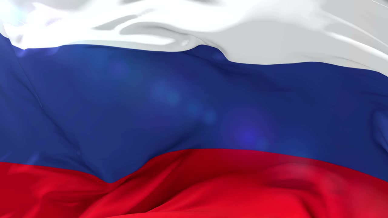 Russia flag waving at wind, loop