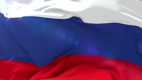 russia flag waving at wind, loop