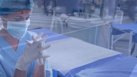 animación de un médico sacudiendo la cabeza sobre las personas que cruzan la calle en el fondo.