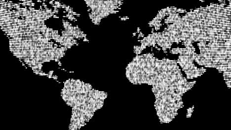 digital white world map in dots.