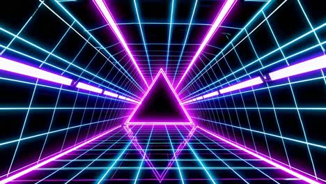 retro cyberpunk neon triangle tunnel