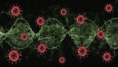 Animation-of-virus-cells-over-dna-strands