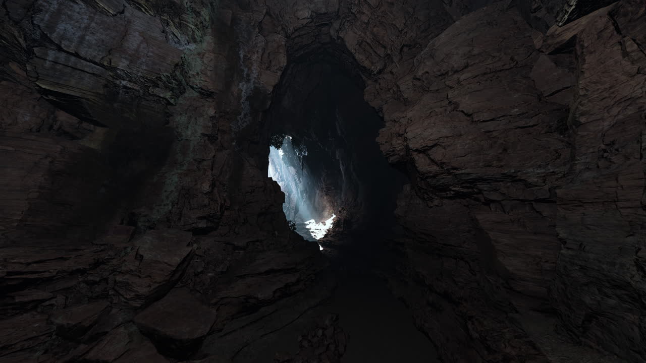 vista de una abertura de cueva oscura