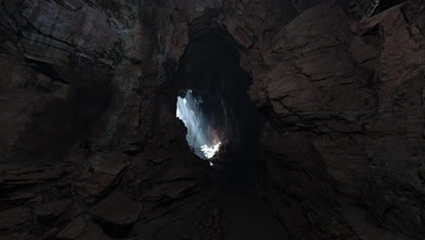 view of a dark cave opening