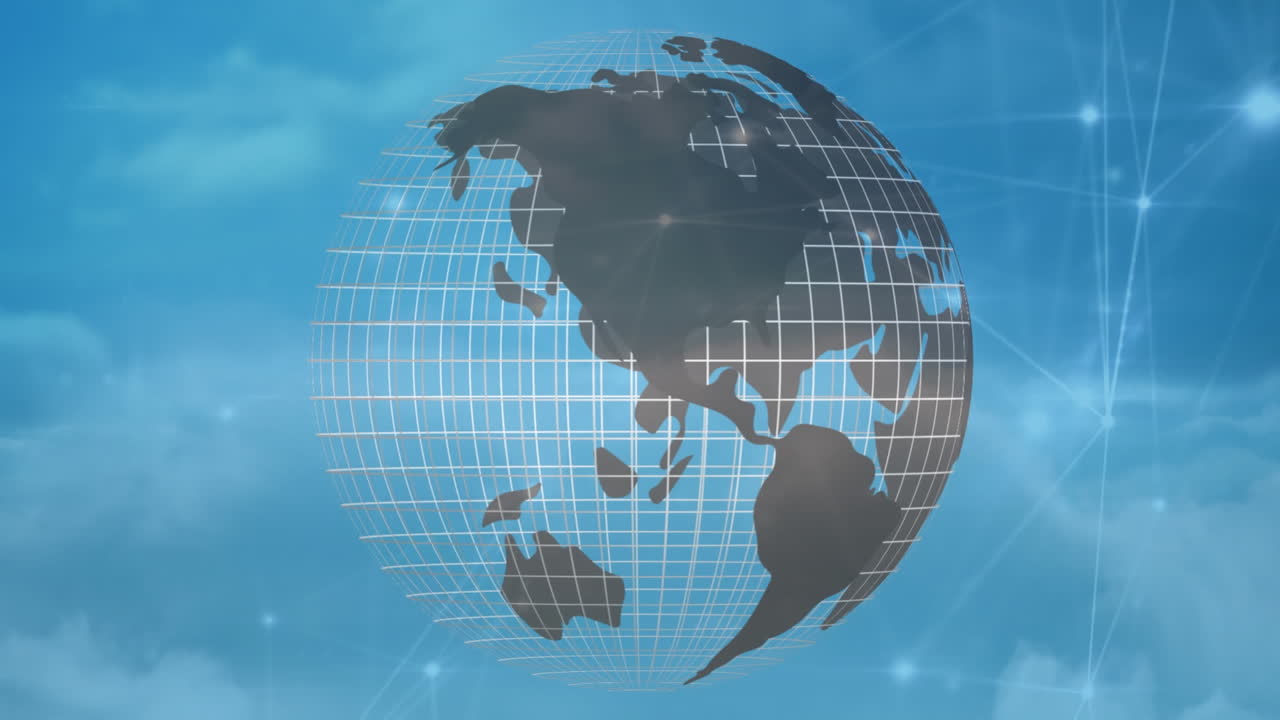 연결 네트워크를 통해 지구의 애니메이션