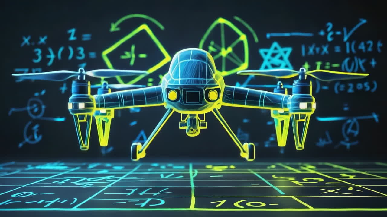 Holographic Drone with Mathematical Projections