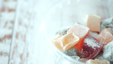 colorful turkish delight in a container