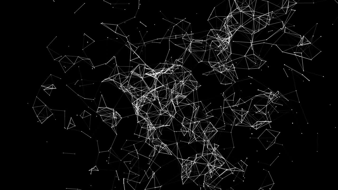 Abstract Network and Connect Moving Background. Dots Connected by Lines. Digital data and deep web concept.
