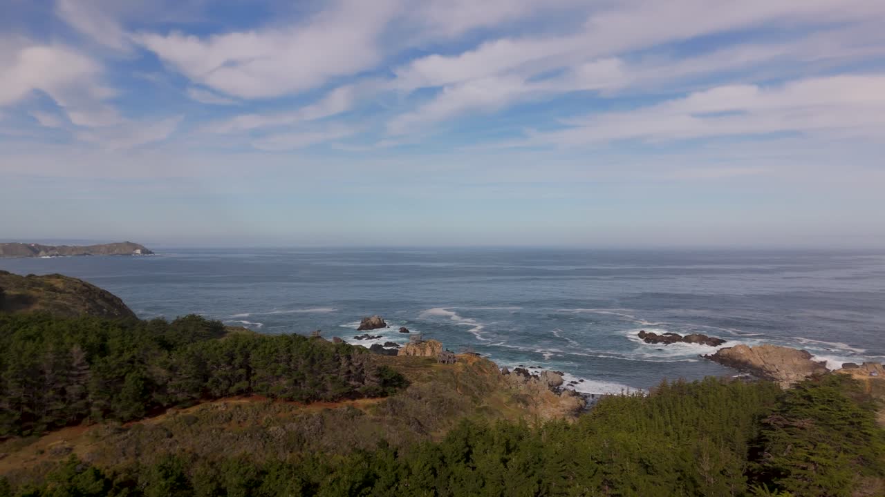 quintay valparaiso chile tunquen atardecer de invierno vista de drones a la luz del día