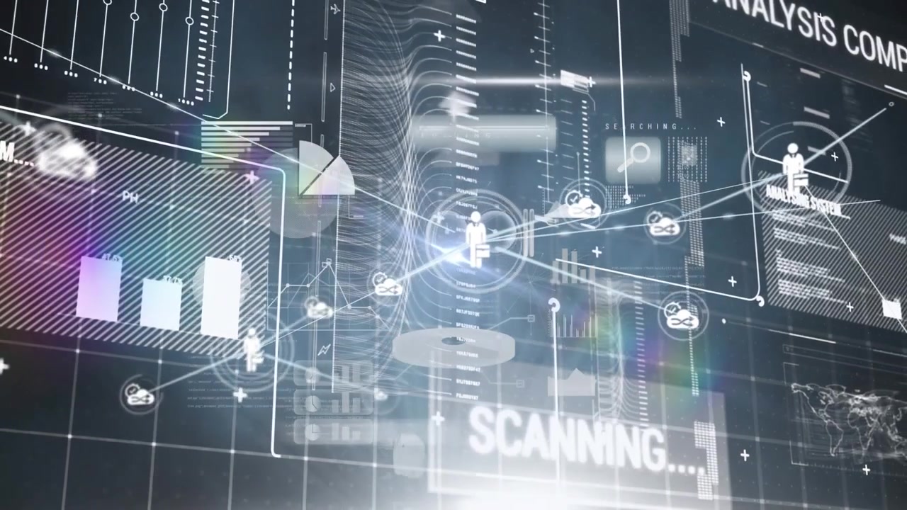 Animation of network of connections over data processing