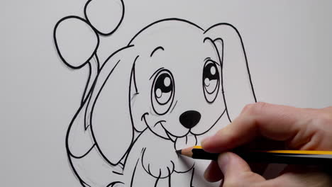 drawing a cute cartoon puppy dog outline