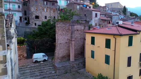 Aerial-view-of-the-temple-of-Dioscuri,-castor-and-pollux