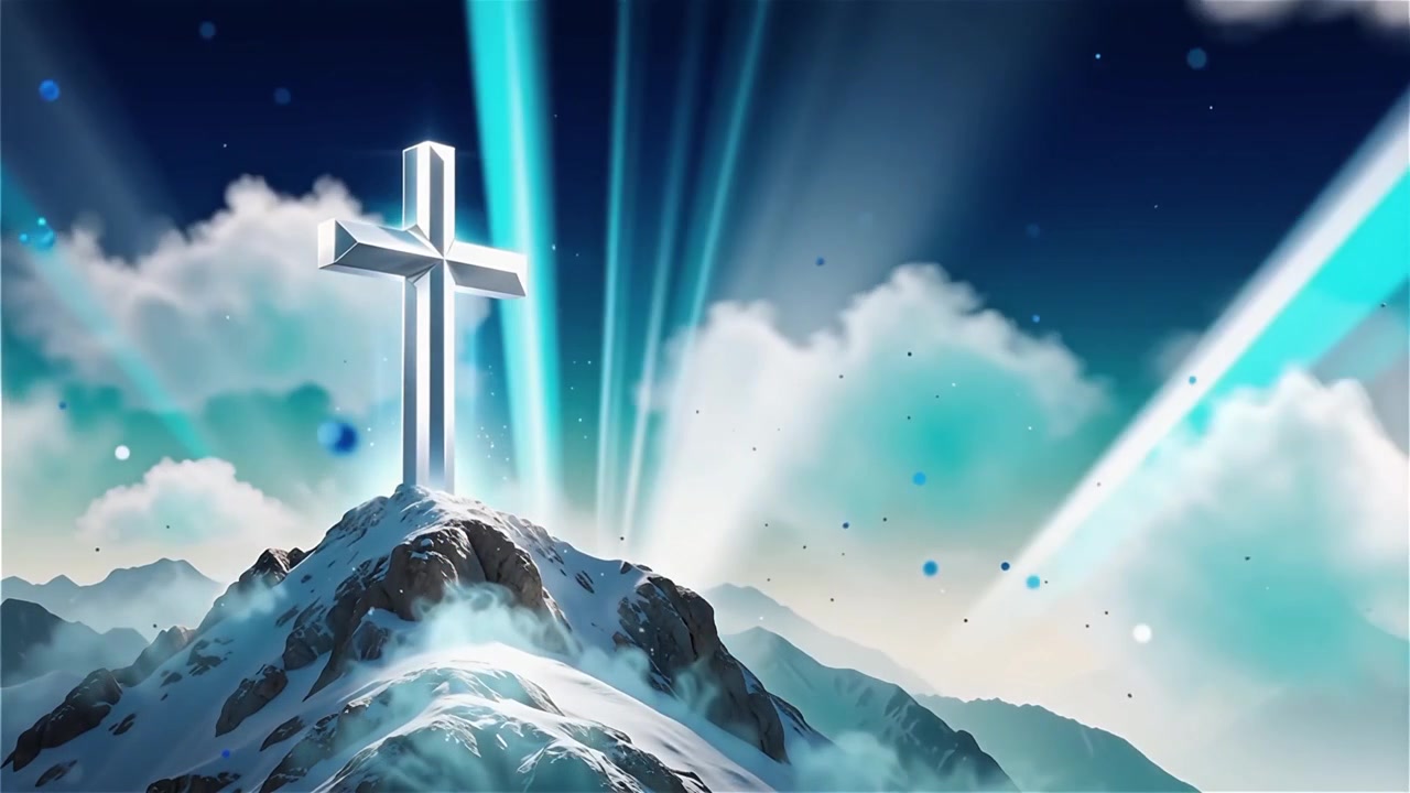 Christian Cross Heavenly Light Worship Background