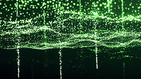 abstract green particle waves