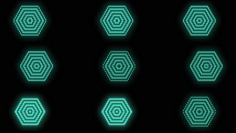 Neon-blue-hexagon-geometric-pattern