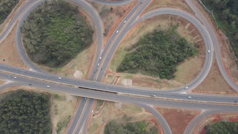 modern cloverleaf interchange on nairobi southern bypass highway kenya, top view