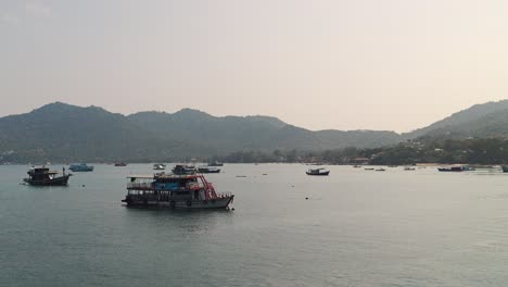 Stunning-early-morning-scenery-at-busy-fishing-port-in-South-East-Asia