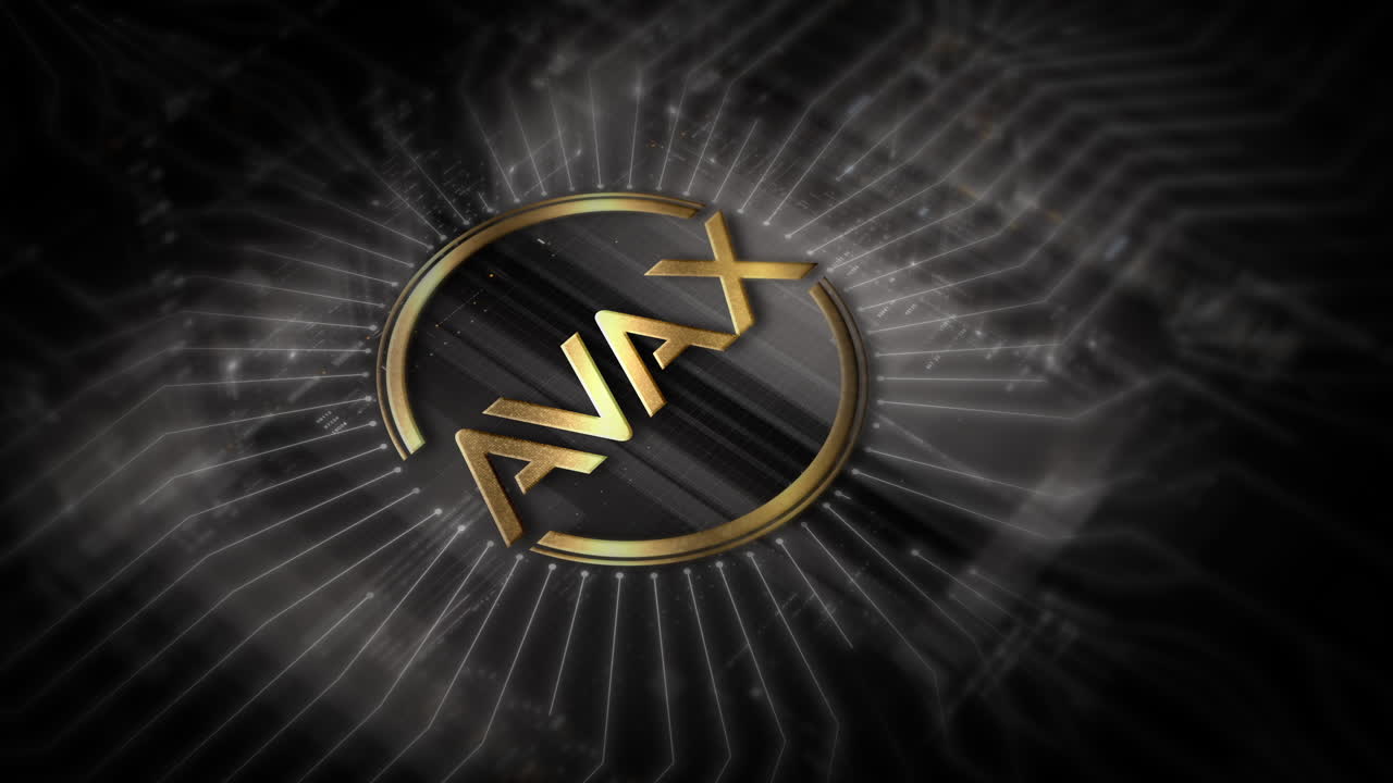 Futuristic digital background highlighting advanced cryptocurrency and encryption technology, featuring blockchain networks and secure cryptographic systems : Avalanche, AVAX,