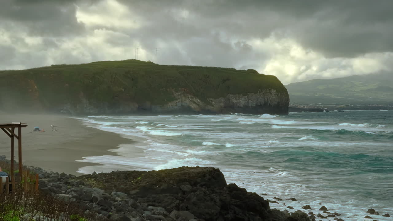 Azores Beach in a Cloudy Day