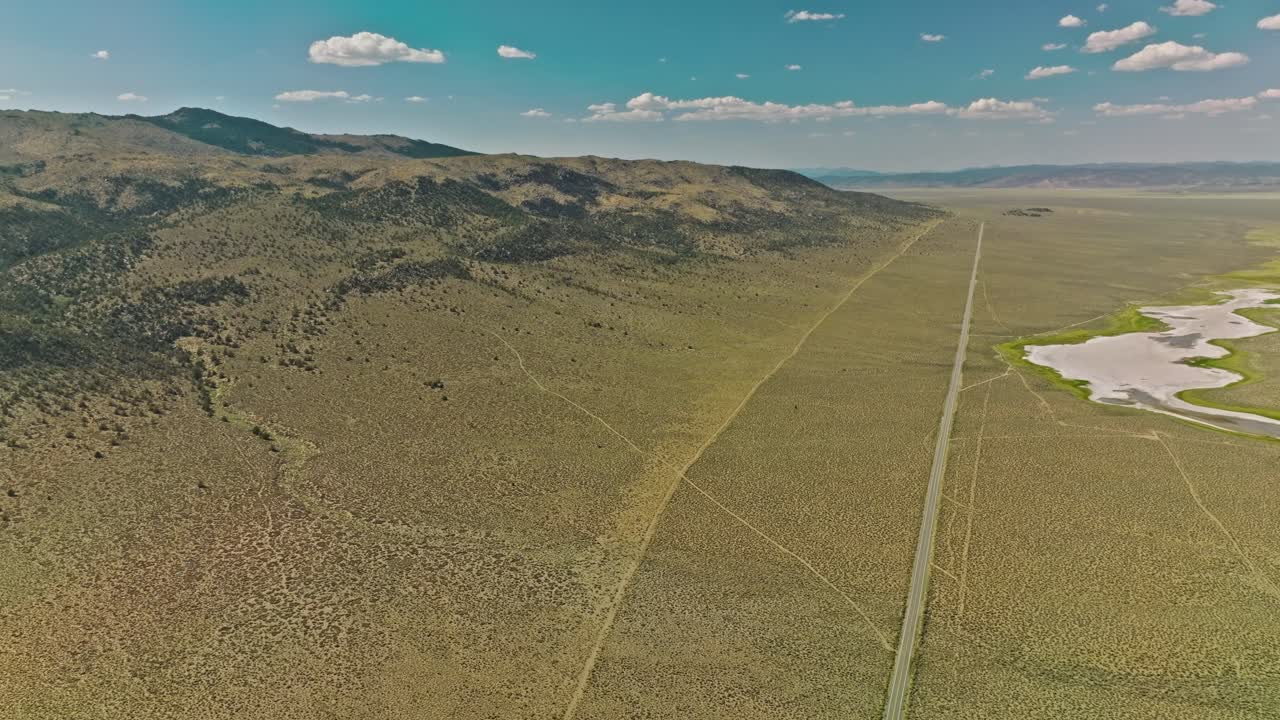 Car Driving Down a Nevada Desert Road