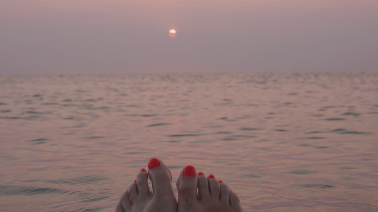 해변에서 편안한 일몰