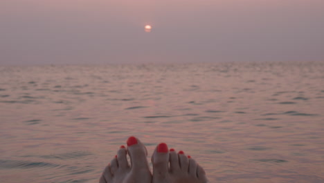 relaxing sunset at the beach