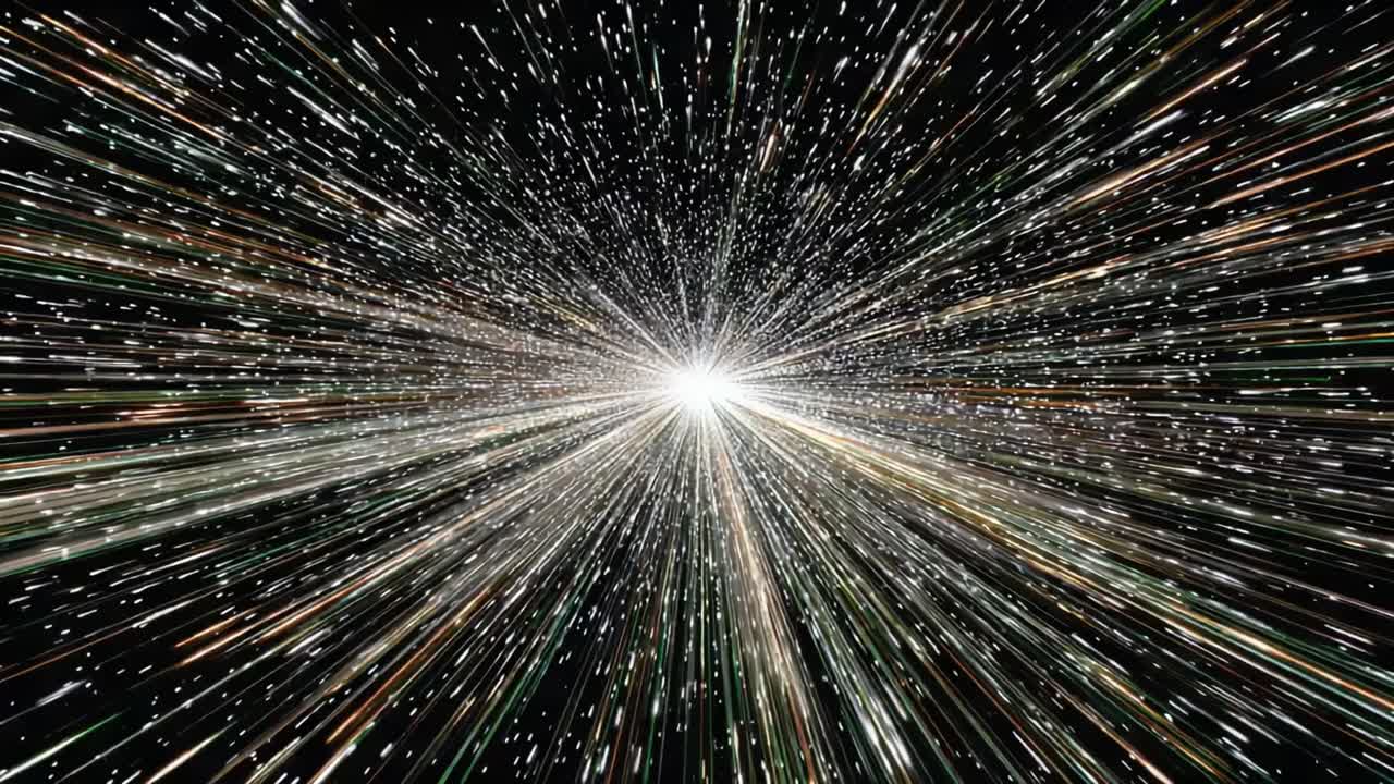 A Spectacular Journey Through a Cosmic Tunnel of Light: Experience the Thrilling Visuals of Stars and Energy Intensively Radiating into the Universe