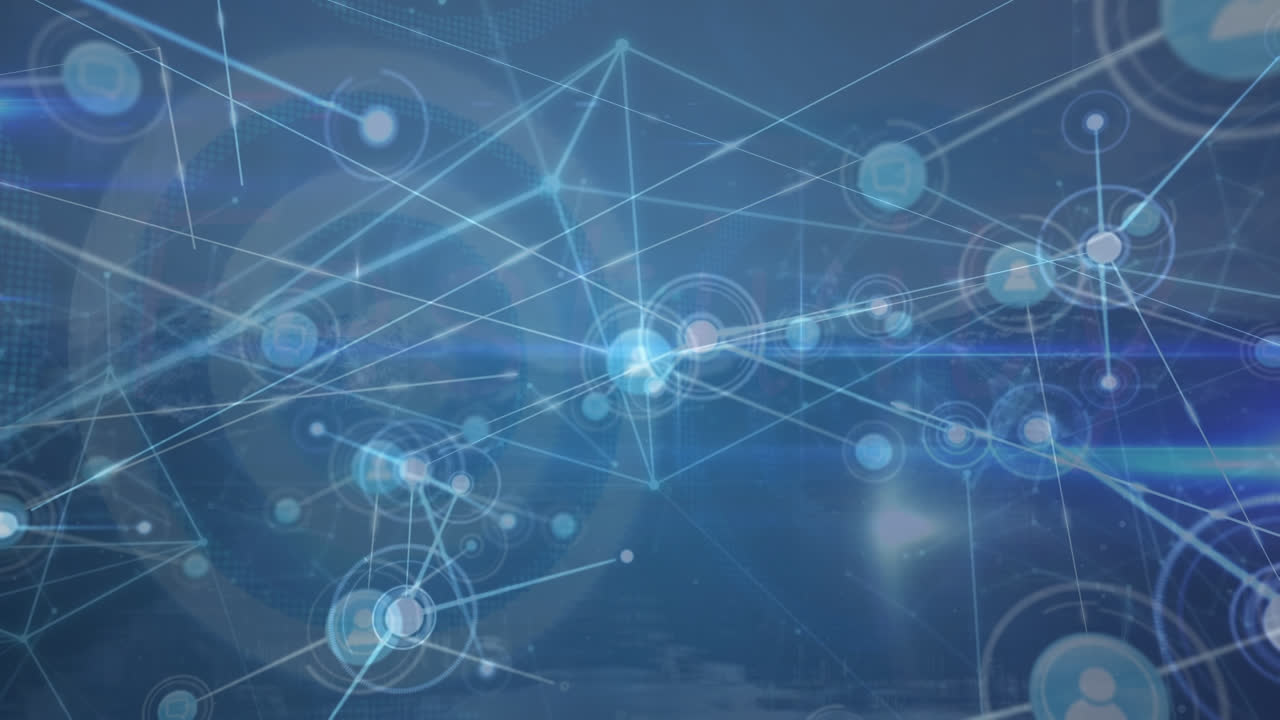 Animation of network of connections over landscape