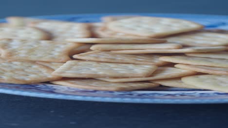 pile of crackers on a plate