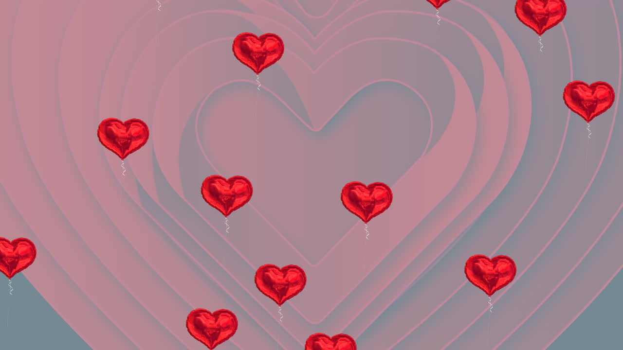 анимация иконок сердца на зеленом фоне