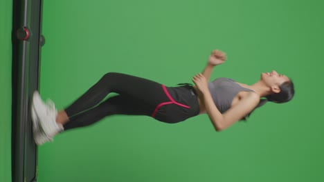 woman running on a treadmill