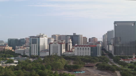 aerial view of the houston medical center area