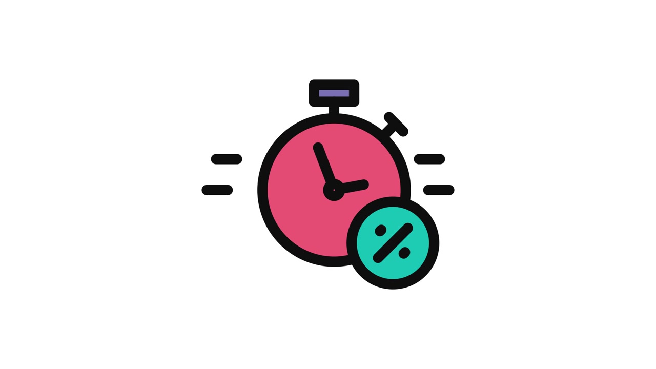 Animated Stopwatch with Percentage Icon for Limited Time Offer