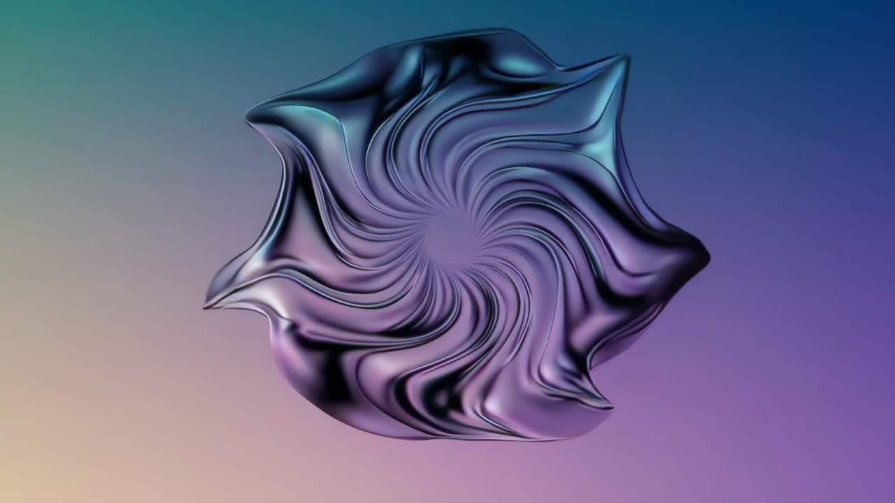 forma tridimensional abstractamente iridescente