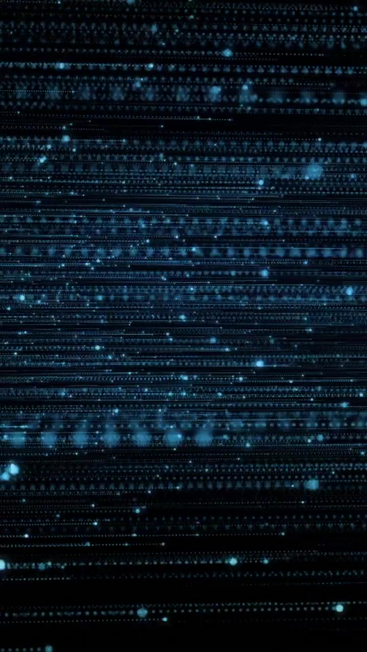 Animation von sich bewegenden blauen Lichtpunkten auf schwarzem Hintergrund