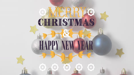 Animation-of-merry-christmas-text-over-christmas-decorations