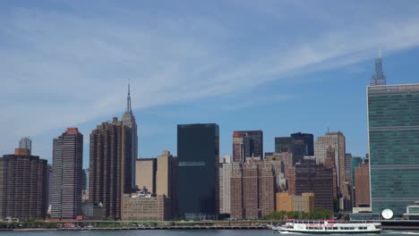 the view of manhatta skyline from the long island city