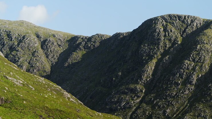 Static shot of a rocky hillside on the Isle of Harris in the Outer Hebrides.