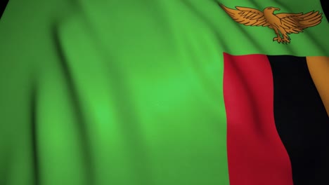 waving realistic zambia flag background. loop animation