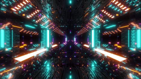 corredor de túnel de ciencia ficción brillante con textura de ojo abstracto ilustración en vivo papel tapiz fondo de movimiento bucle visual vj