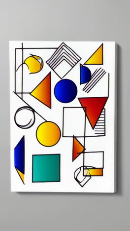 abstract geometric composition with colorful shapes